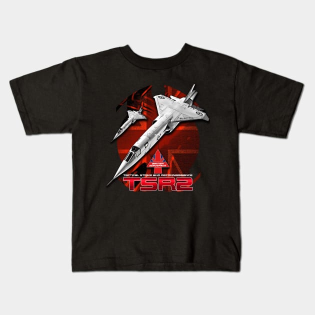 BAC TSR2  Strike and Reconnaissance British Aircraft Kids T-Shirt by aeroloversclothing